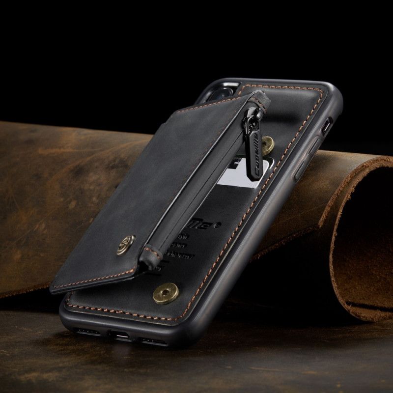 Hülle iPhone XS Max Schwarz Caseme Wallet-Stil