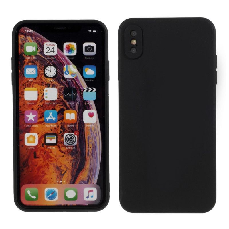 Hülle iPhone XS Max Schwarz Starres Mattes Silikon