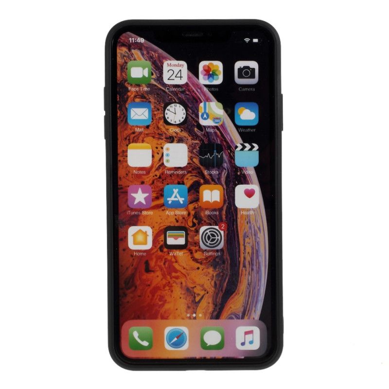 Hülle iPhone XS Max Schwarz Starres Mattes Silikon