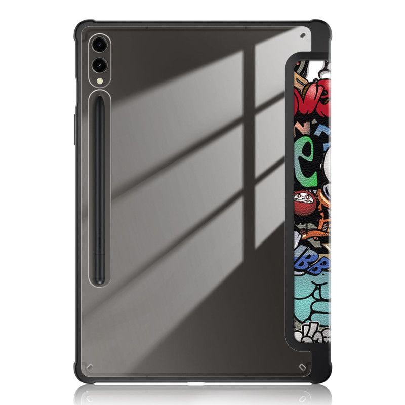 Samsung Galaxy Tab S9 Plus Transparente Graffiti-rückseite