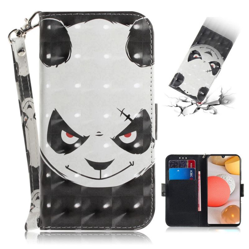 Lederhüllen Samsung Galaxy A42 5G Wütender Panda Mit Tanga