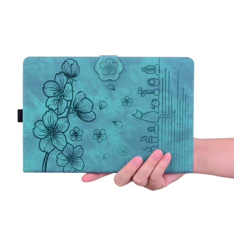 Lederhüllen Samsung Galaxy Tab S9 Blumenkatze