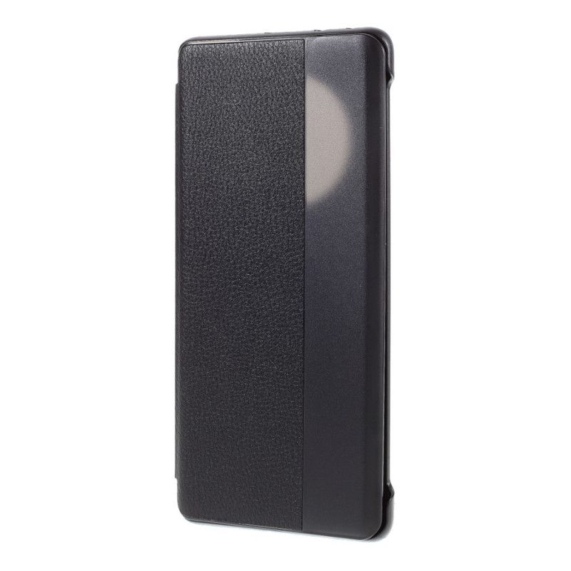 Cover Huawei Mate 40 Pro Schwarz Ledereffekt Anzeigen