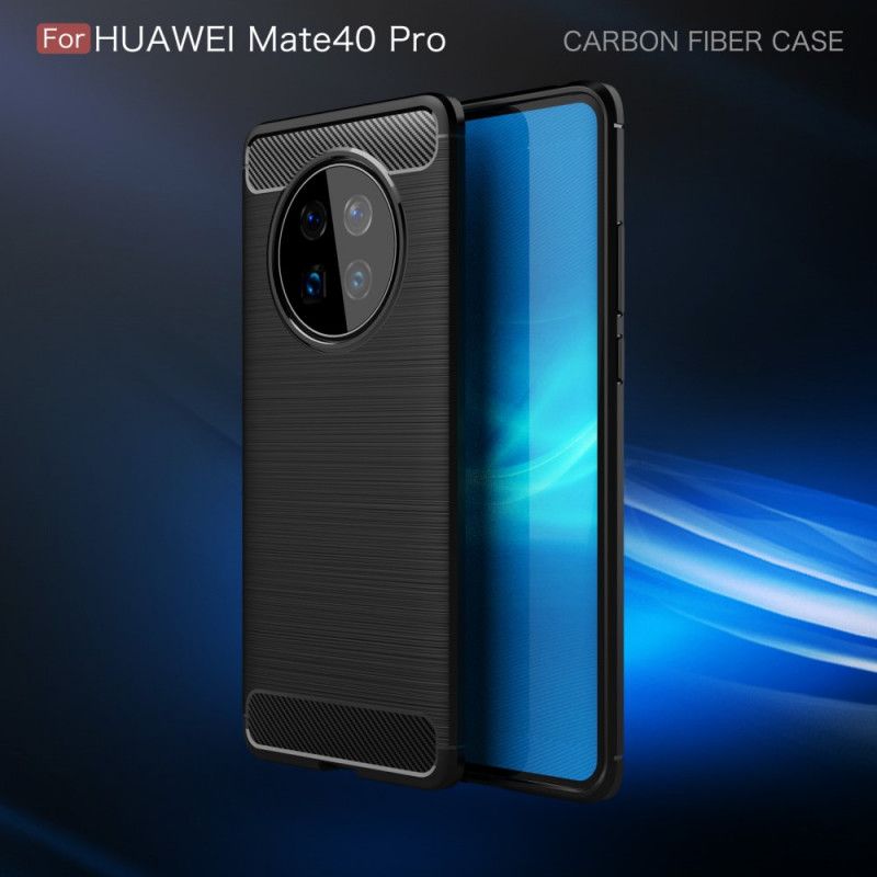 Hülle Huawei Mate 40 Pro Schwarz Gebürstete Kohlefaser