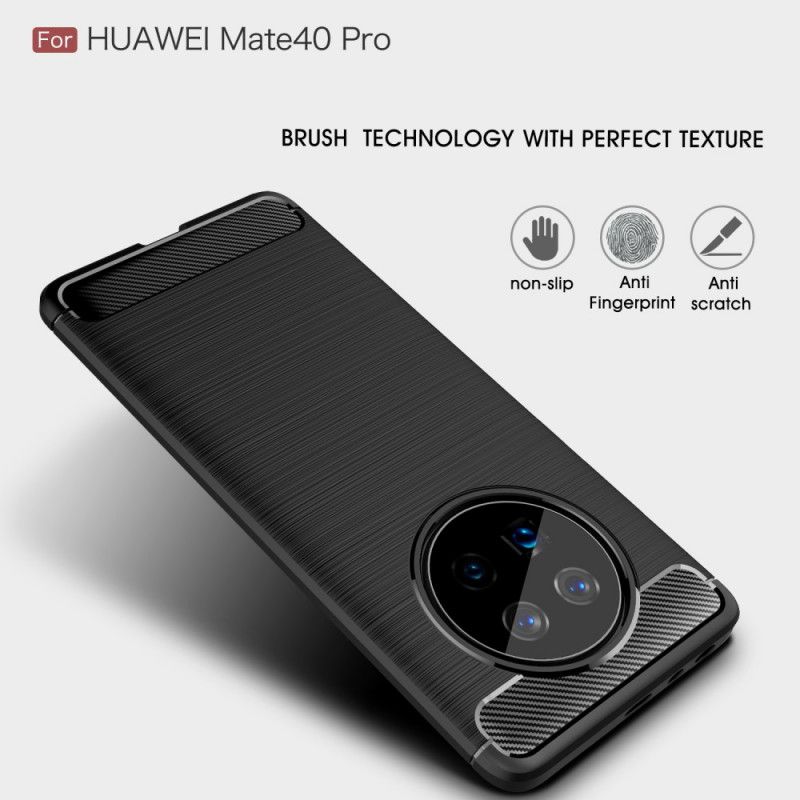 Hülle Huawei Mate 40 Pro Schwarz Gebürstete Kohlefaser