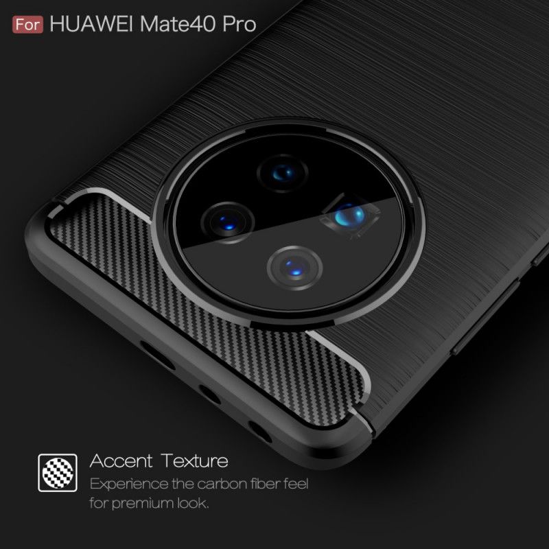 Hülle Huawei Mate 40 Pro Schwarz Gebürstete Kohlefaser