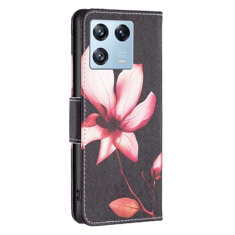 Lederhüllen Für Xiaomi 13 Pro Pinke Blume