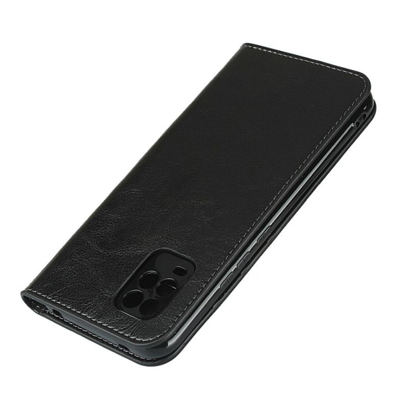 Flip Case Xiaomi Mi 10 Lite Schwarz Echtes Leder