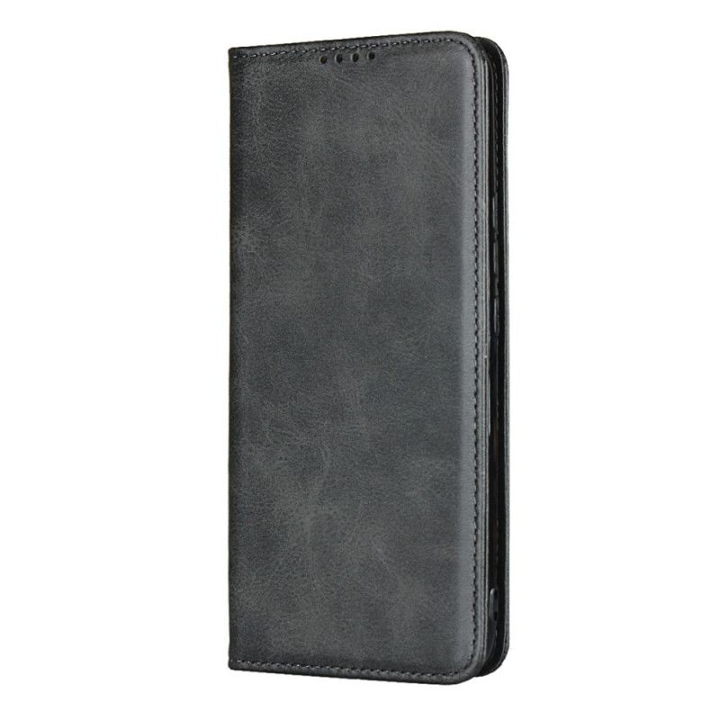 Flip Case Xiaomi Mi 10 Lite Schwarz Elegantes Spaltleder