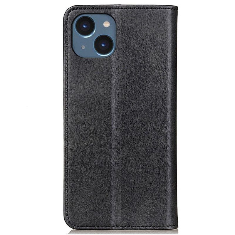 Schutzhülle Für iPhone 14 Plus Flip Case Mattes Spaltleder