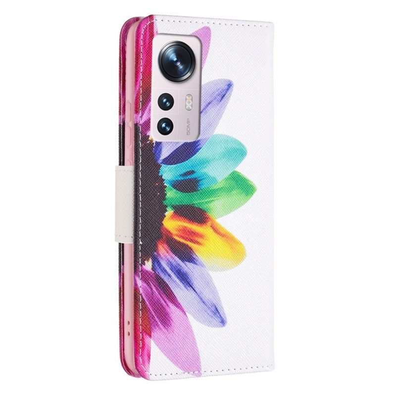 Flip Case Für Xiaomi 12 / 12X Aquarellblume