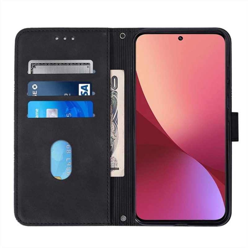 Flip Case Für Xiaomi 12 / 12X Dreiecke Mit Schultergurt