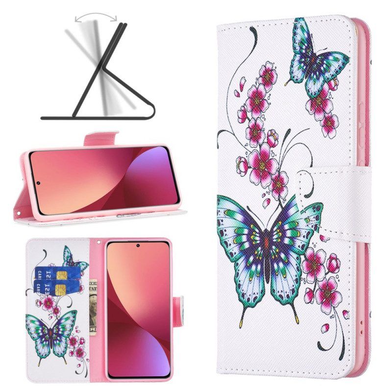Lederhüllen Für Xiaomi 12 / 12X Schmetterlinge