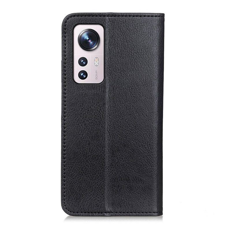 Schutzhülle Für Xiaomi 12 / 12X Flip Case Litschi-spaltleder-textur