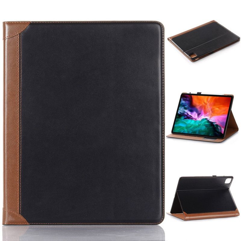 Case iPad Pro 12.9" (2018) (2020) Schwarz Matte Ledertasche