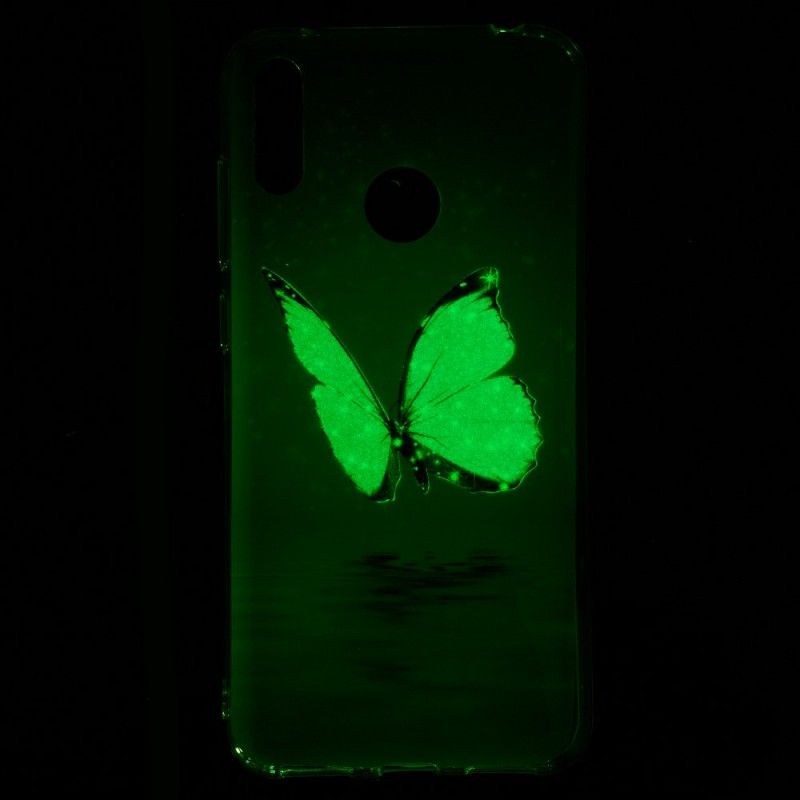 Hülle Huawei Y7 2019 Fluoreszierender Blauer Schmetterling