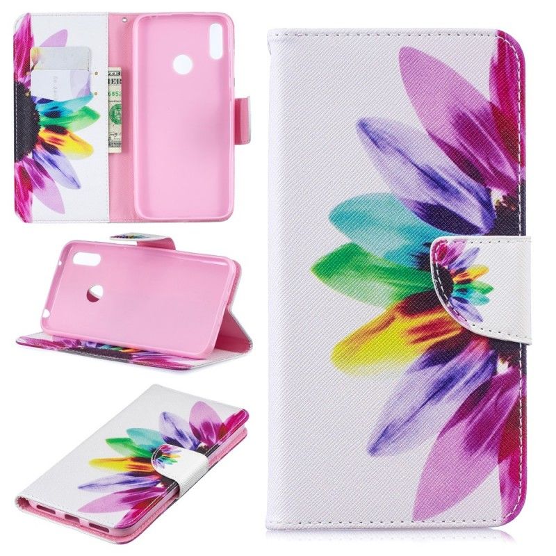 Lederhüllen Huawei Y7 2019 Aquarellblume