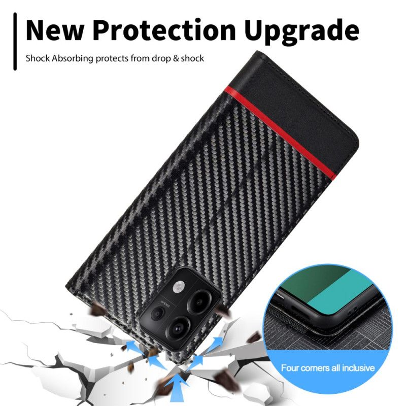 Flip Case Für Xiaomi Redmi Note 13 4g Kohlefaser Lc.imeeke