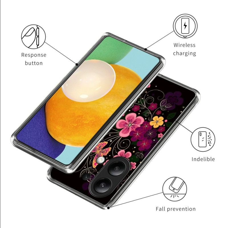 Hülle Xiaomi Redmi Note 13 4g Blumen Und Schmetterlinge