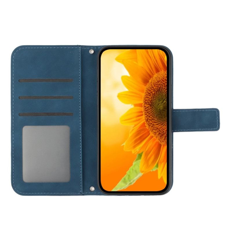 Lederhüllen Für Xiaomi Redmi Note 13 4g Sonnenblume Mit Schultergurt