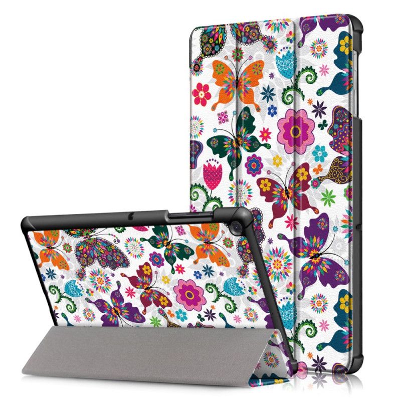 Smart Case Samsung Galaxy Tab S5e Verstärkte Schmetterlinge Und Blumen