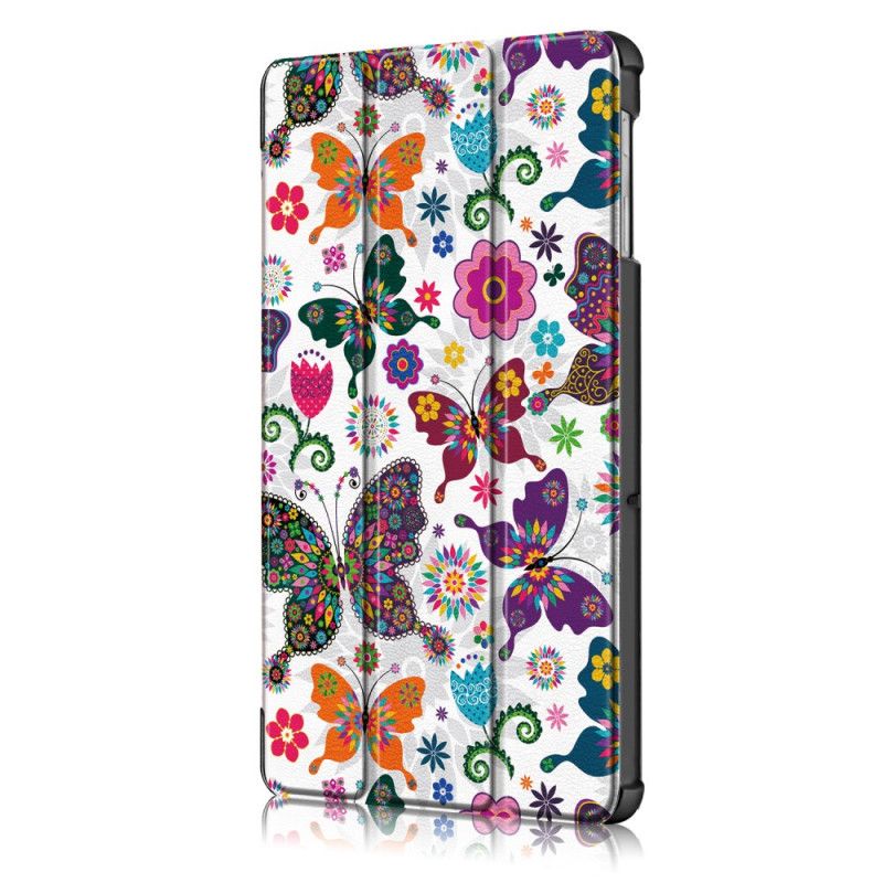 Smart Case Samsung Galaxy Tab S5e Verstärkte Schmetterlinge Und Blumen