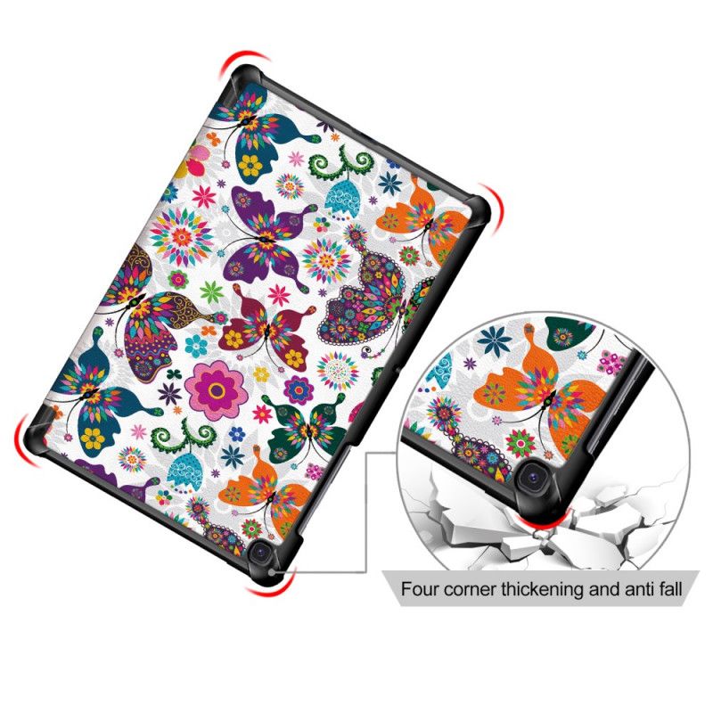 Smart Case Samsung Galaxy Tab S5e Verstärkte Schmetterlinge Und Blumen