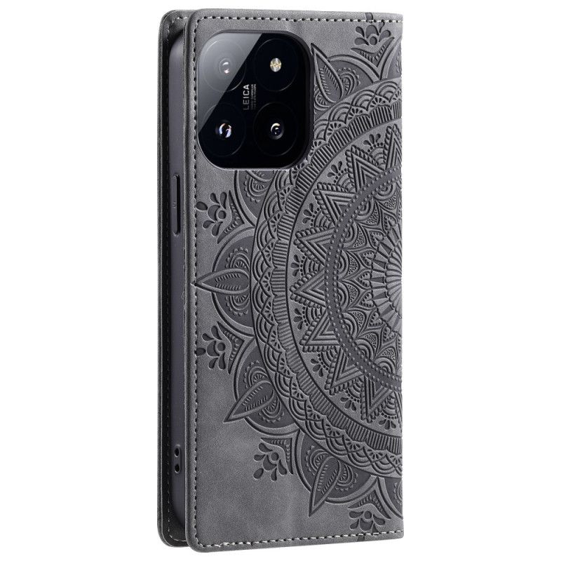 Lederhüllen Für Xiaomi 14 Mandala-wildleder-effekt