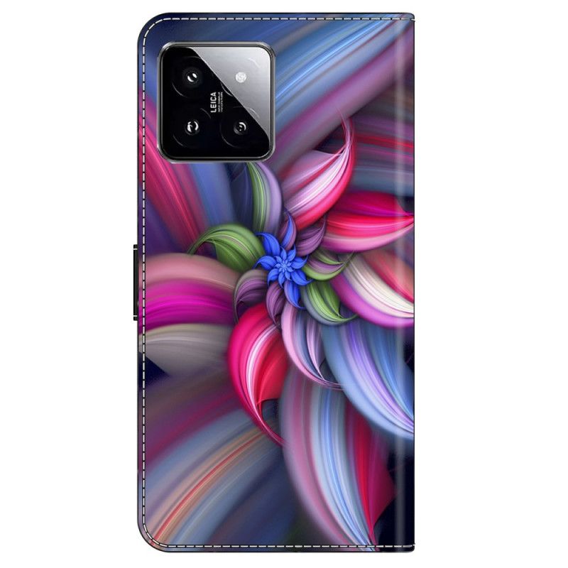 Lederhüllen Xiaomi 14 Bunte Blumen