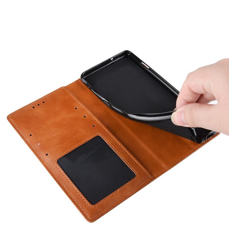 Flip Case Xiaomi Redmi 7A Schwarz Stilisierter Vintage-Ledereffekt