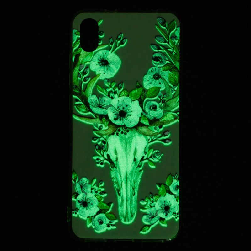 Hülle Für Xiaomi Redmi 7A Fluoreszierender Blühender Elch