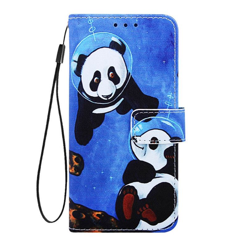 Lederhüllen Xiaomi Redmi 7A Handyhülle Pandas Kosmonauten Mit Tanga