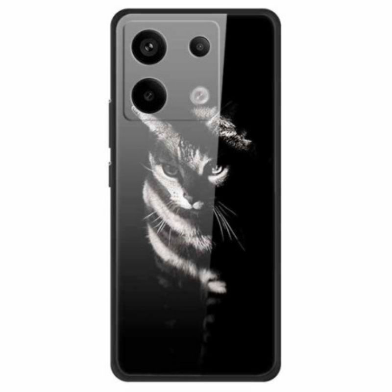 Hülle Für Xiaomi Redmi Note 13 Pro 5g Shadow Cat Gehärtetes Glas