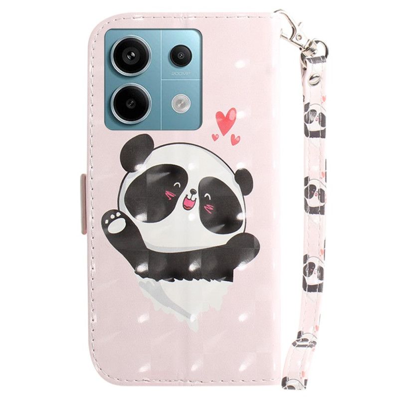 Lederhüllen Für Xiaomi Redmi Note 13 Pro 5g Panda Love Mit Riemen