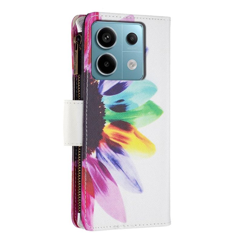 Lederhüllen Xiaomi Redmi Note 13 Pro 5g Aquarell-blumen-geldbörse