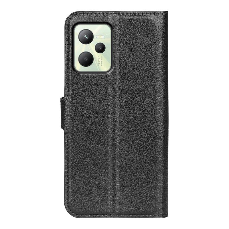 Flip Case Für Realme C35 Litschi-textur