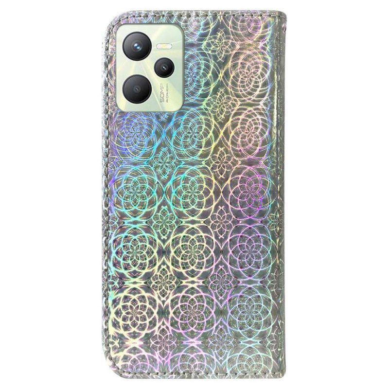 Flip Case Für Realme C35 Mit Kordel Riemchen-disco-stil