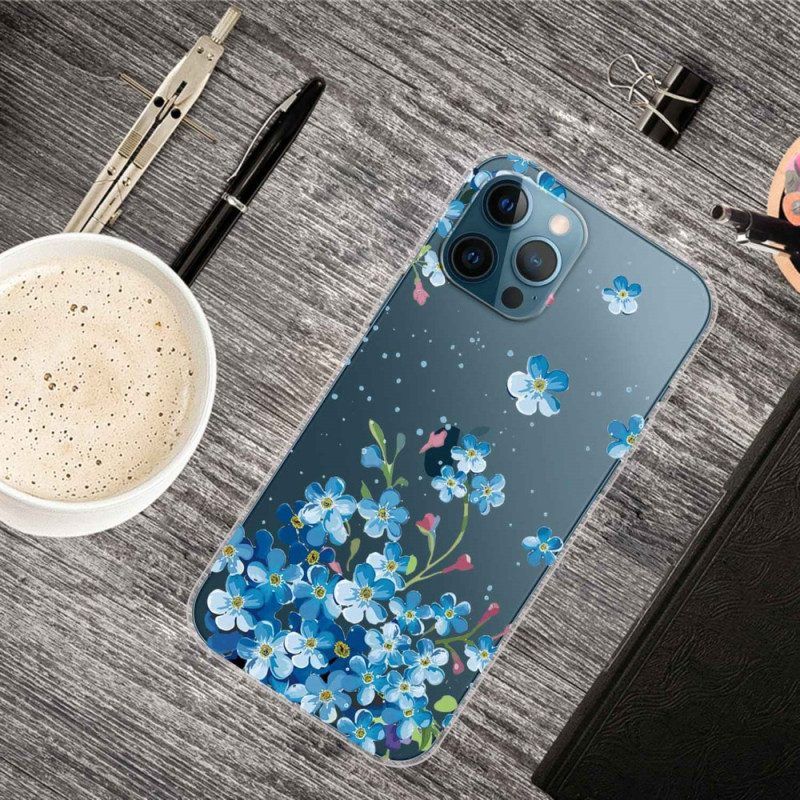 Handyhülle Für iPhone 14 Pro Nahtlose Blaue Blumen