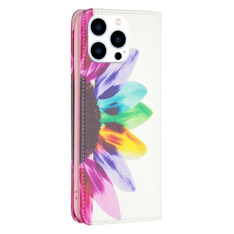 Schutzhülle Für iPhone 14 Pro Flip Case Aquarellblume