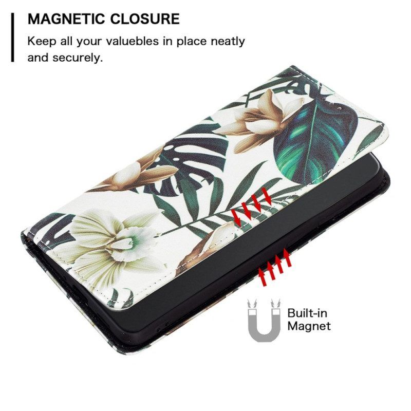 Schutzhülle Für iPhone 14 Pro Flip Case Blätter