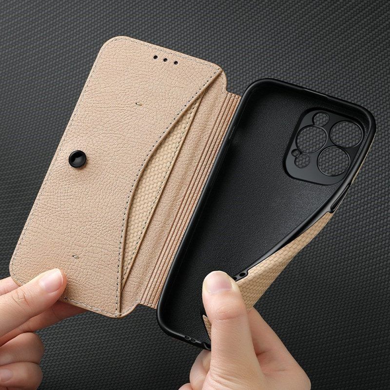 Schutzhülle Für iPhone 14 Pro Flip Case Saugnapfverschluss Aus Kohlefaser