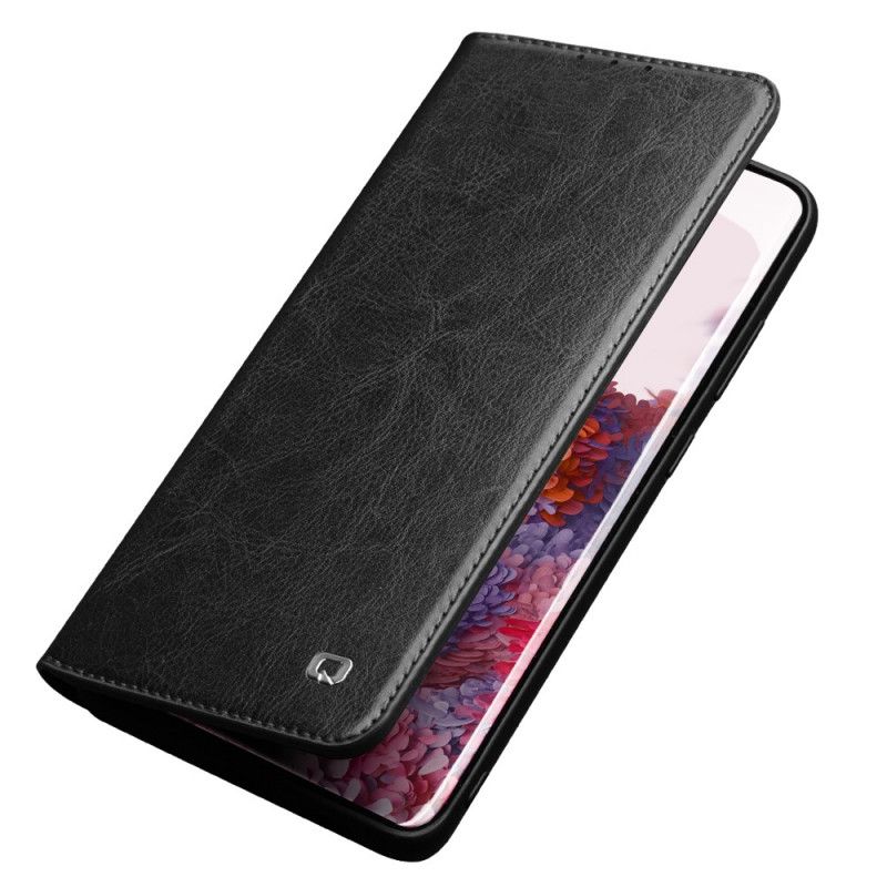 Flip Case Samsung Galaxy S20 Plus / S20 Plus 5G Schwarz Qialino Echtes Leder