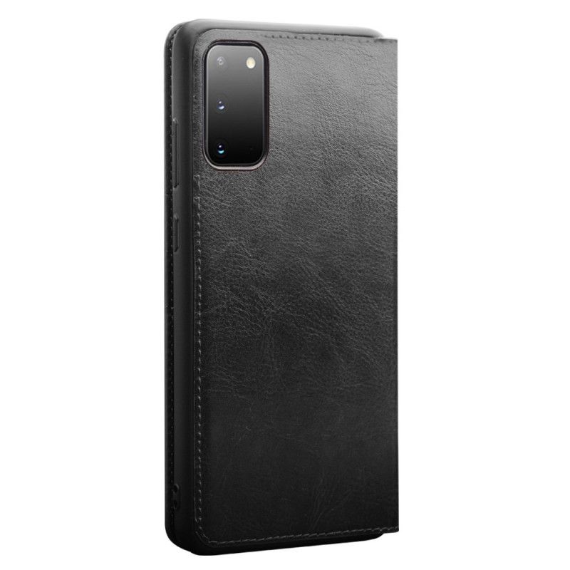 Flip Case Samsung Galaxy S20 Plus / S20 Plus 5G Schwarz Qialino Echtes Leder