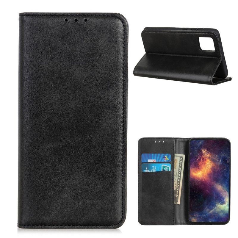 Flip Case Für Xiaomi Mi 10T / 10T Pro Schwarz Gespaltenes Leder