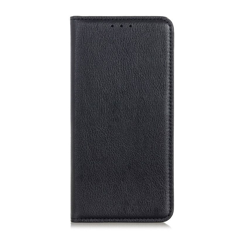 Flip Case Für Xiaomi Mi 10T / 10T Pro Schwarz Strukturiertes Spaltleder