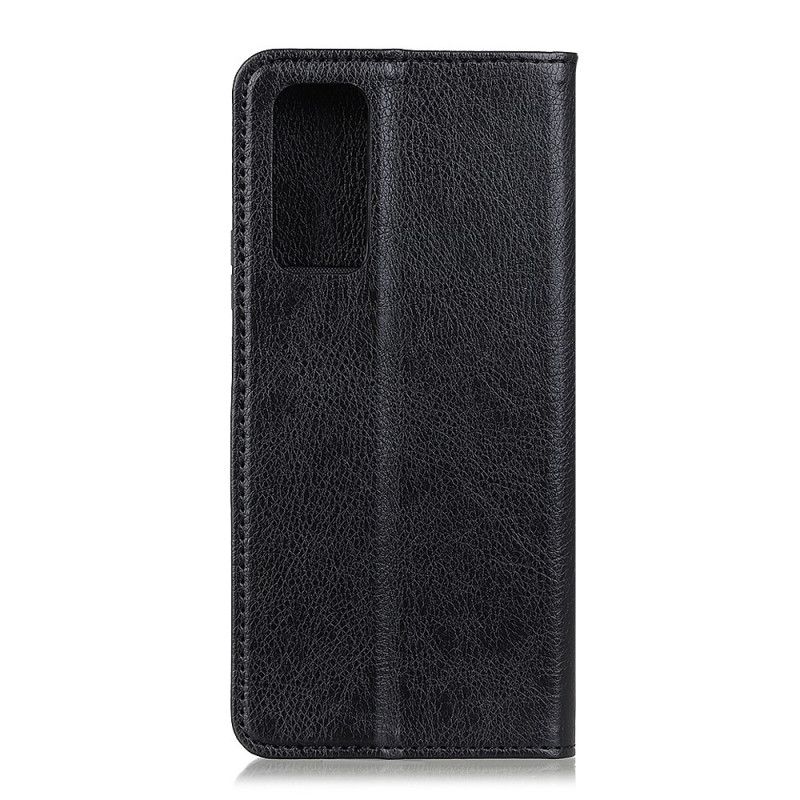 Flip Case Für Xiaomi Mi 10T / 10T Pro Schwarz Strukturiertes Spaltleder