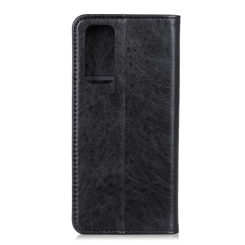 Flip Case Xiaomi Mi 10T / 10T Pro Schwarz Strukturiertes Spaltleder