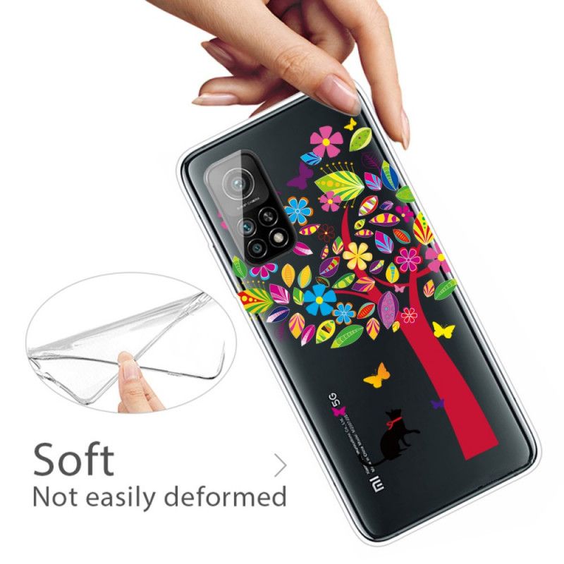 Hülle Xiaomi Mi 10T / 10T Pro Handyhülle Katze Unter Dem Farbigen Baum