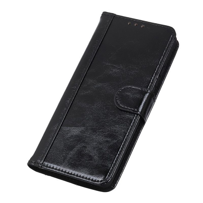 Lederhüllen Für Xiaomi Mi 10T / 10T Pro Schwarz Gespaltenes Lackleder