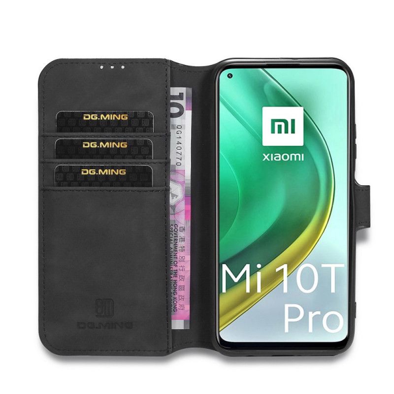 Lederhüllen Für Xiaomi Mi 10T / 10T Pro Schwarz Retro Dg.Ming